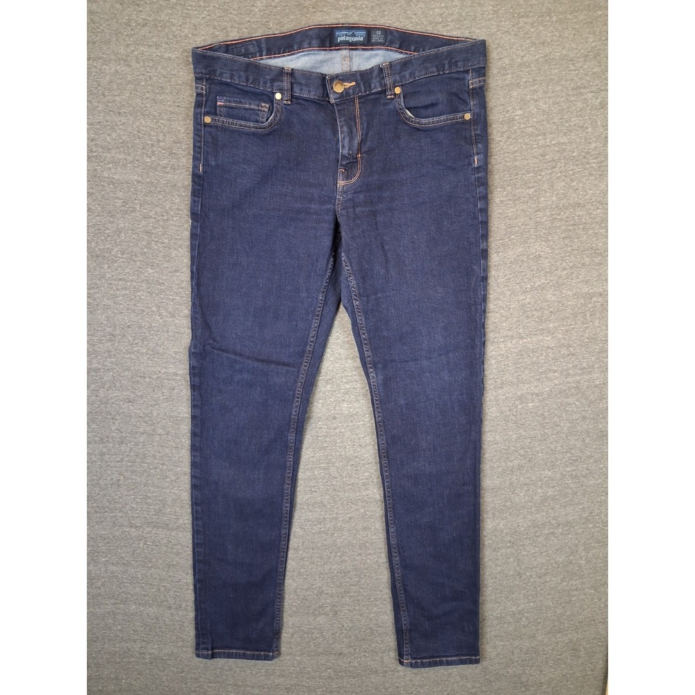 Patagonia Womens Jeans 32 Dark Blue Denim Slim Fit Organic Cotton PNW Outdoor
